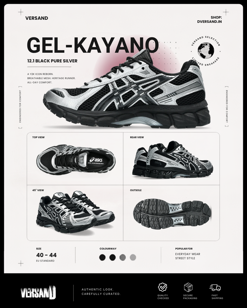 Gel-Kayano 12.1 Black Pure Silver