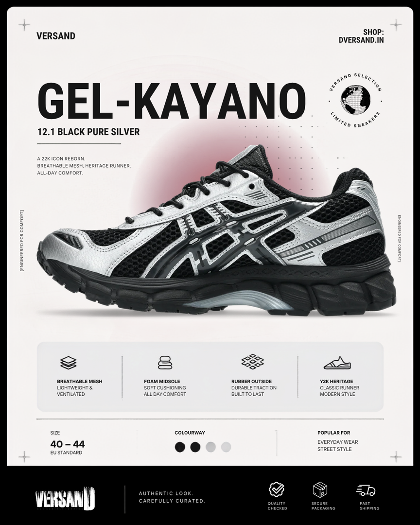 Gel-Kayano 12.1 Black Pure Silver