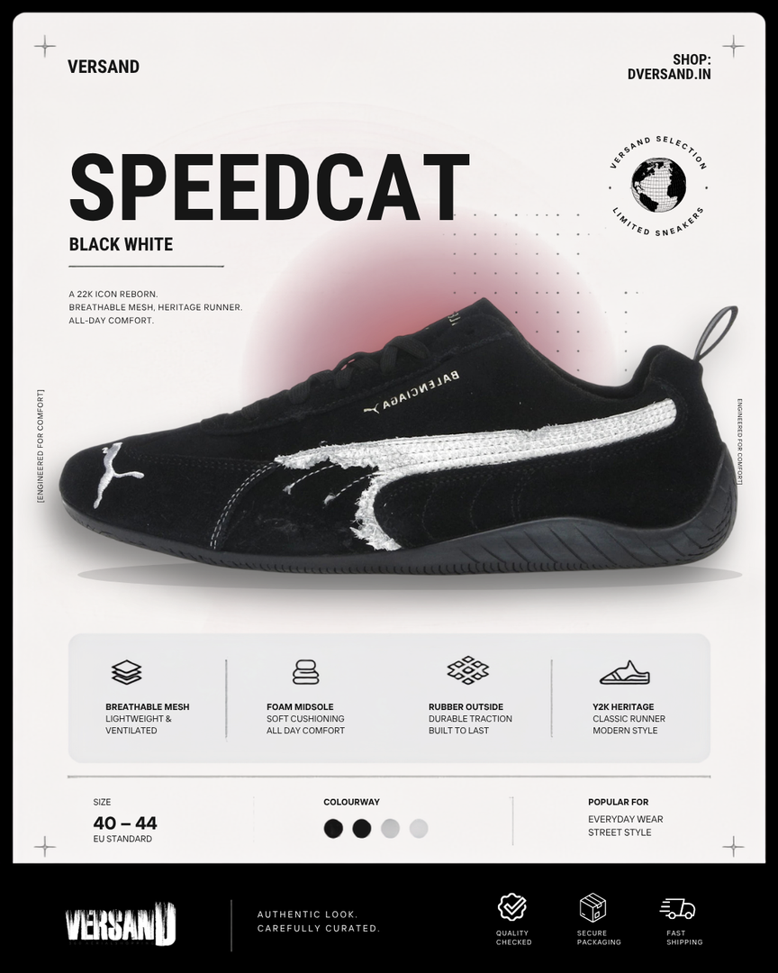 Speedcat Suede Distressed Black White