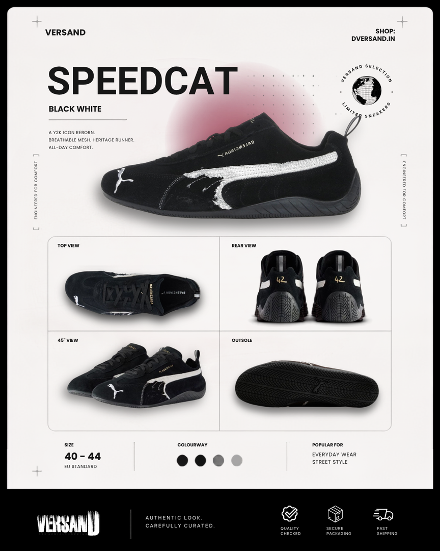 Speedcat Suede Distressed Black White